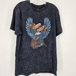 Willie Nelson Shirt Mens Medium Black Eagle Guitar Band Tour T-Shirt Tee 2024